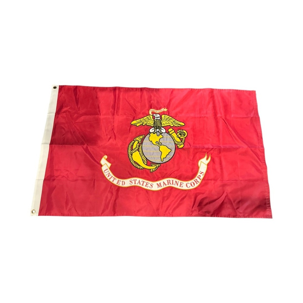 USMC Flag United States Marine Corps Embroidered Eagle Globe Anchor Red Flag 3x5